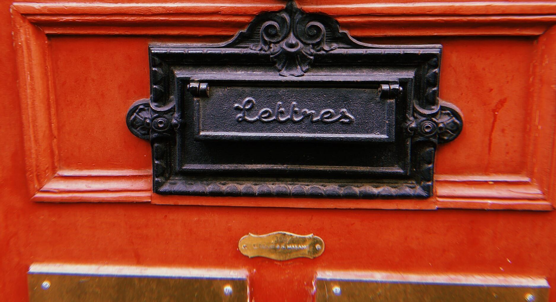 Letter box in a house front door